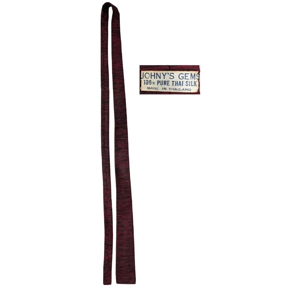 Johny's Gems Square End Necktie Mens‎ Maroon 100% Thai Silk 2.5